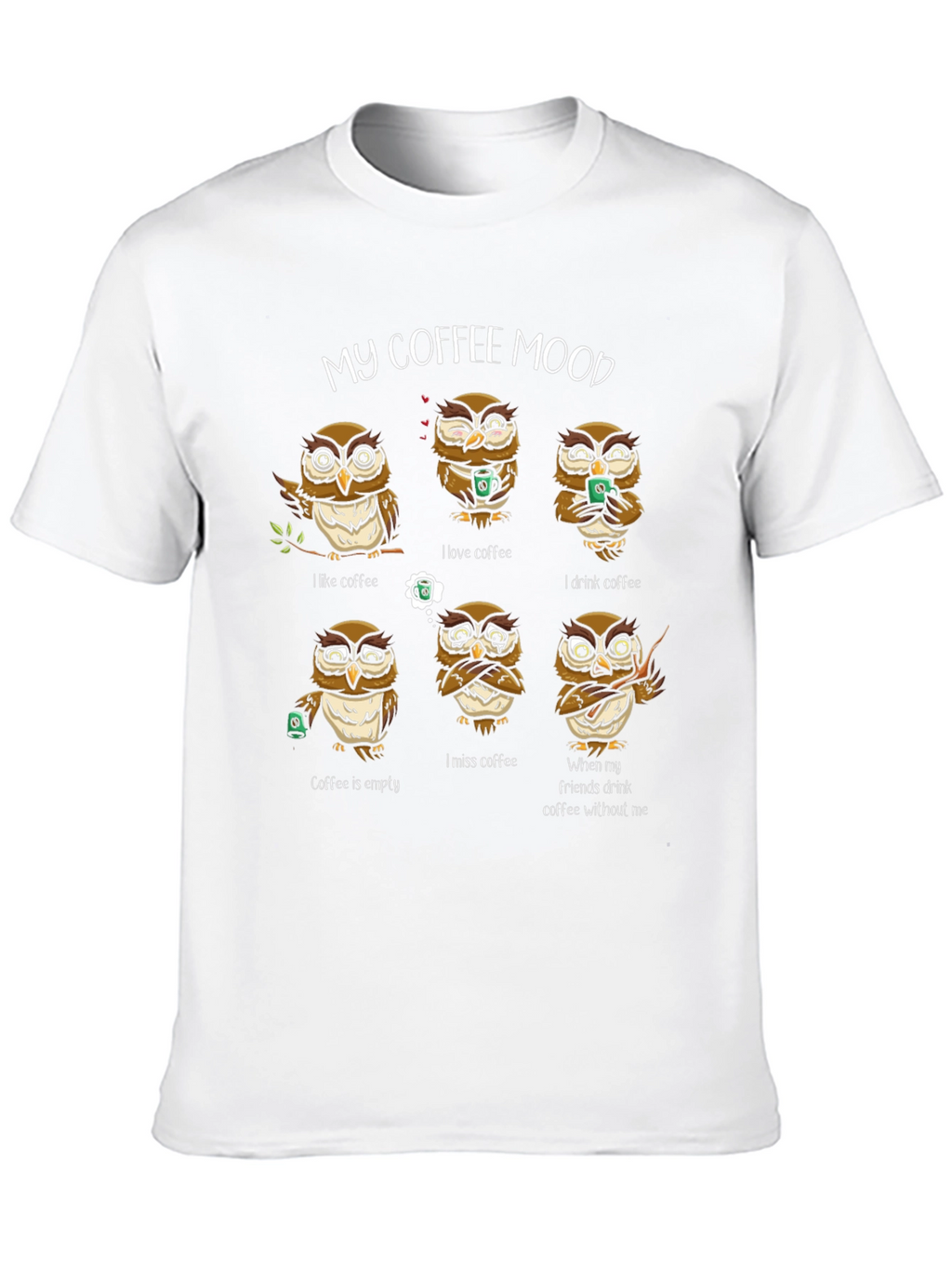 My Coffee Mood Owl Graphic T-Shirt