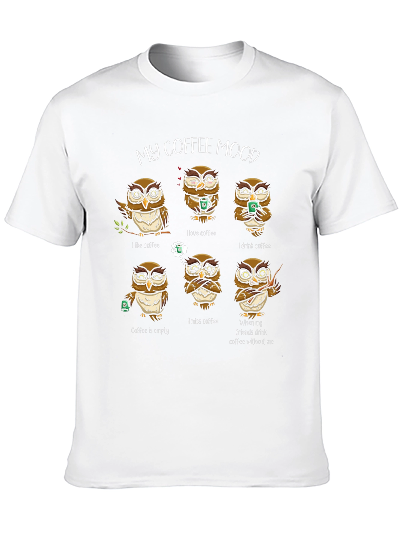 My Coffee Mood Owl Graphic T-Shirt