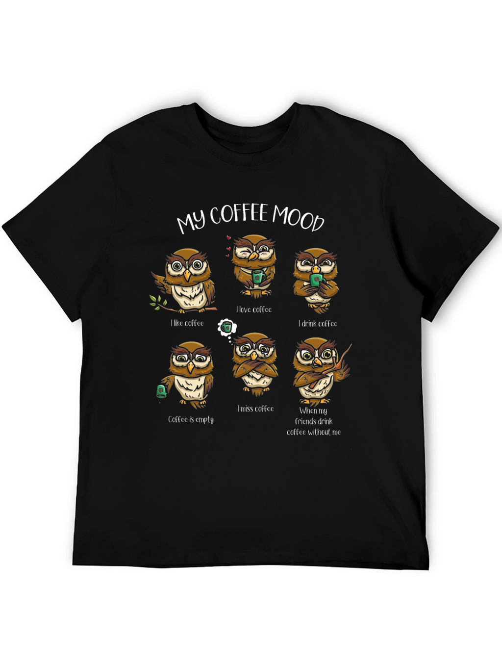 My Coffee Mood Owl Graphic T-Shirt