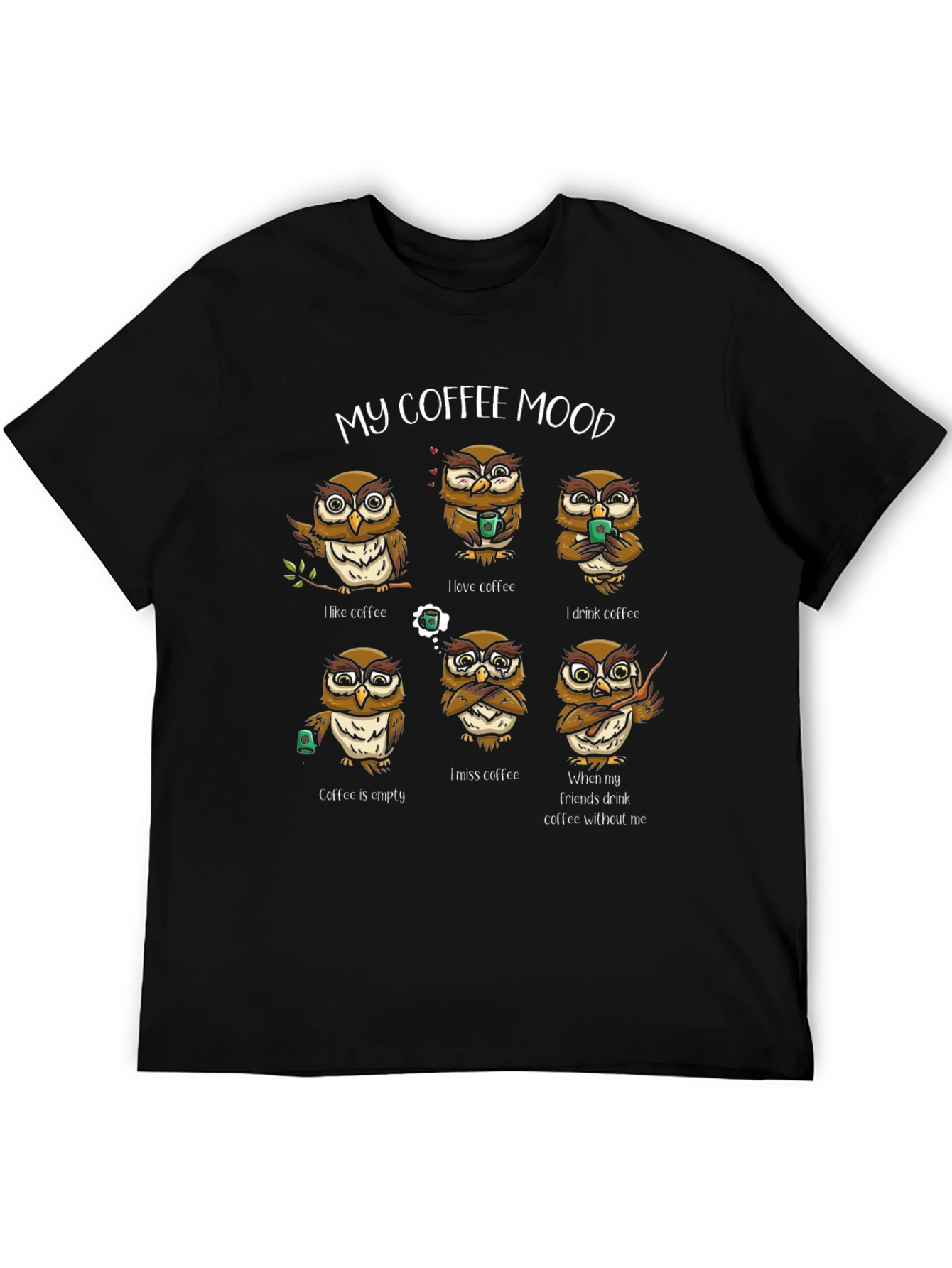 My Coffee Mood Owl Graphic T-Shirt