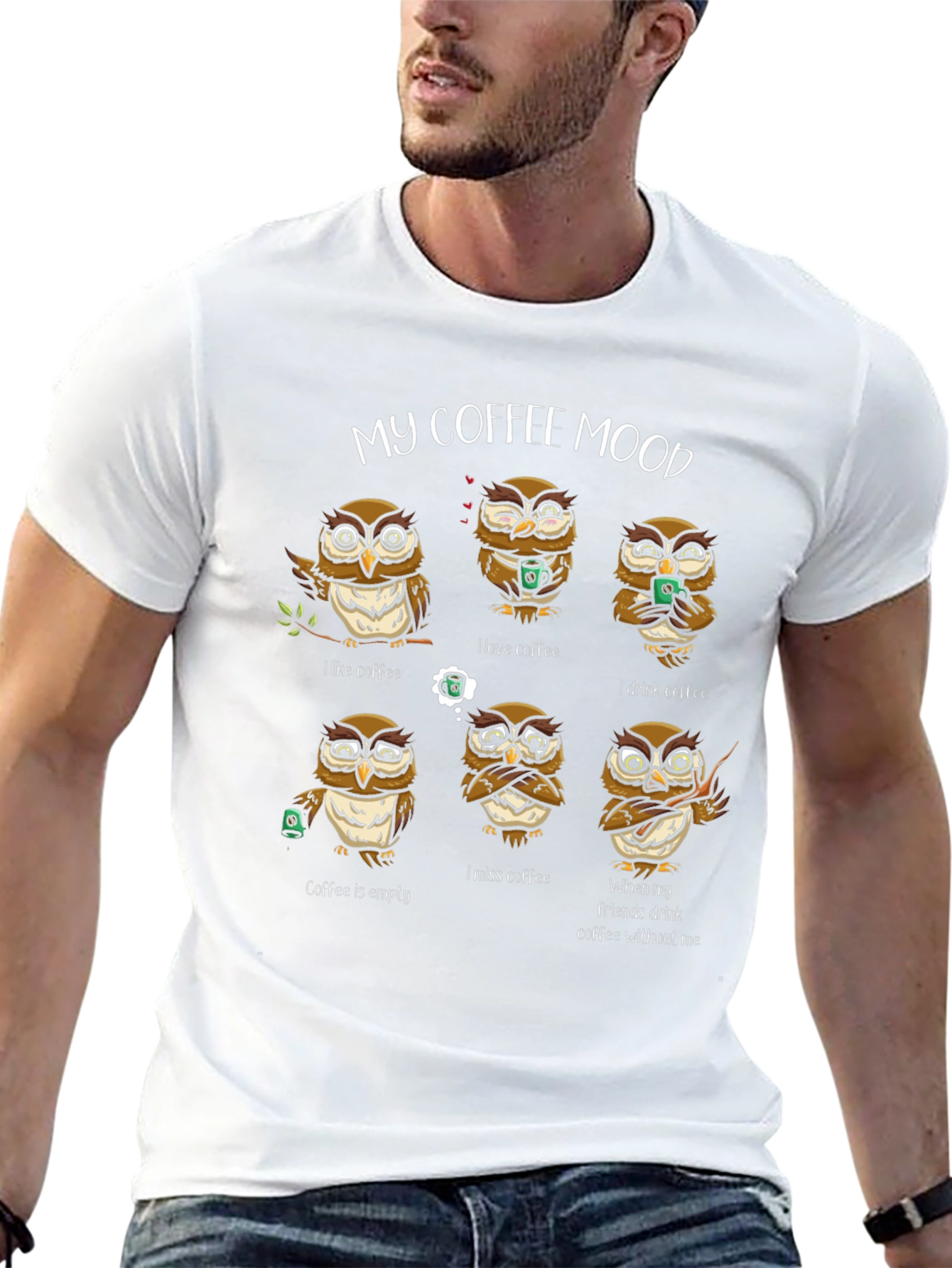 My Coffee Mood Owl Graphic T-Shirt