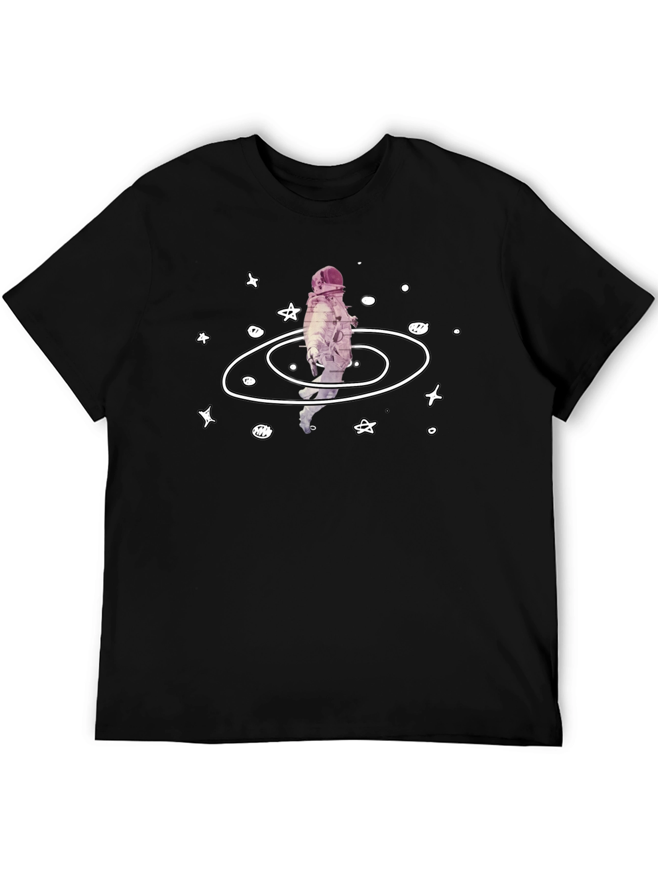 Astronaut Galaxy Graphic Tee - Black