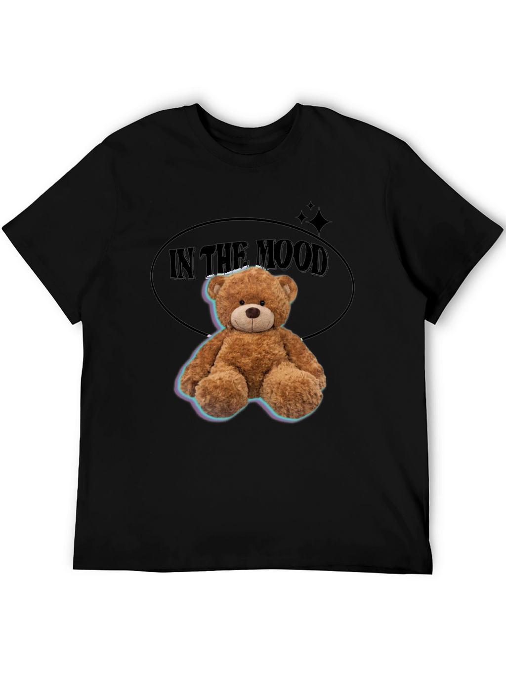 In The Mood Teddy Bear Black T-Shirt