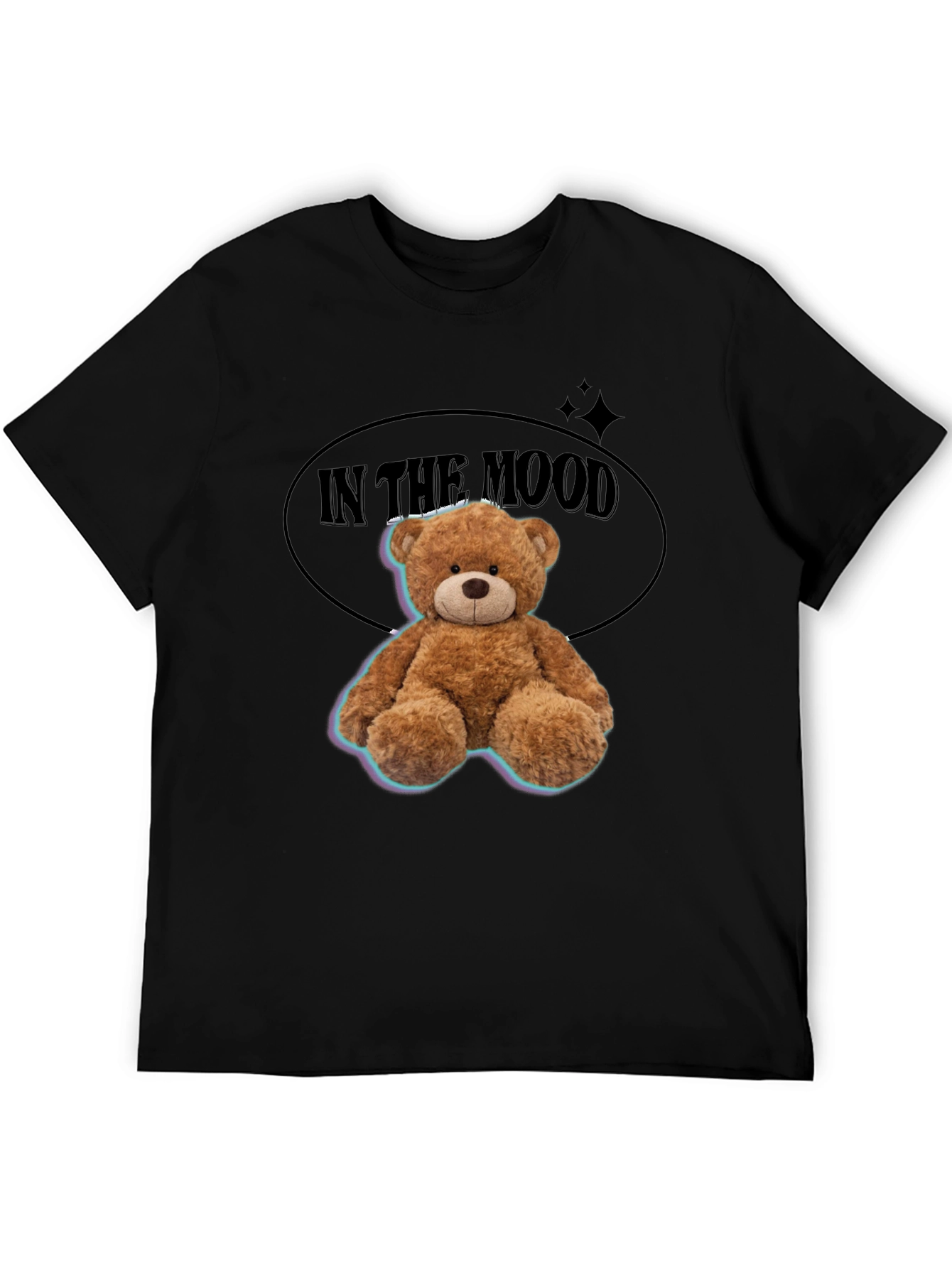 In The Mood Teddy Bear Black T-Shirt