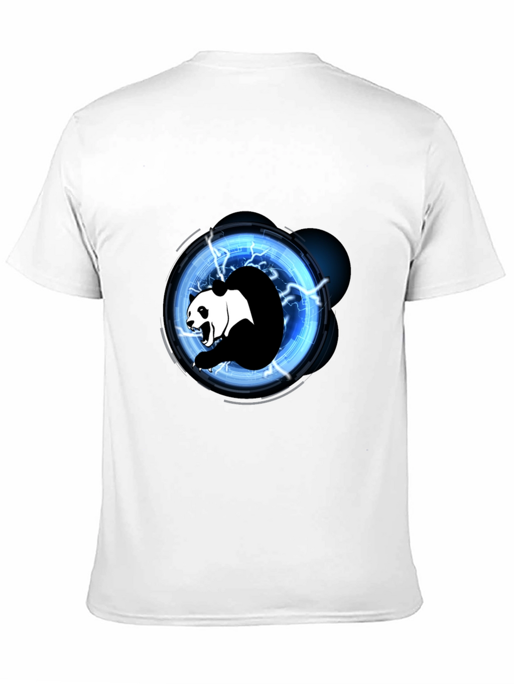 Electric Panda Graphic Tee - Black Cotton Blend