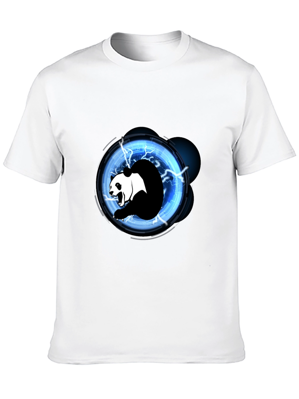 Electric Panda Graphic Tee - Black Cotton Blend