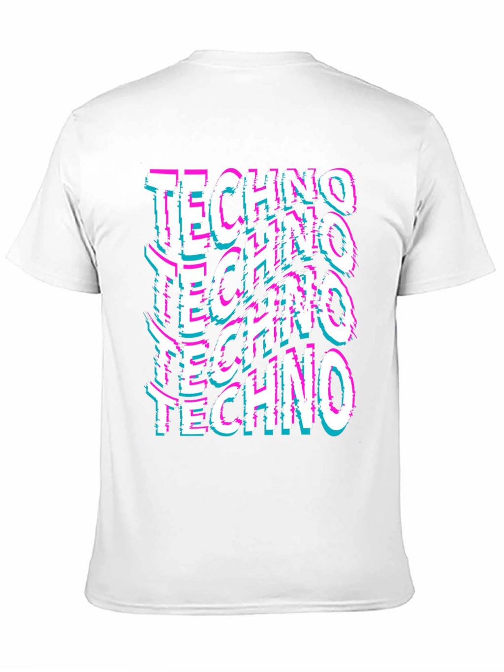 Techno Glitch Print Black T-Shirt