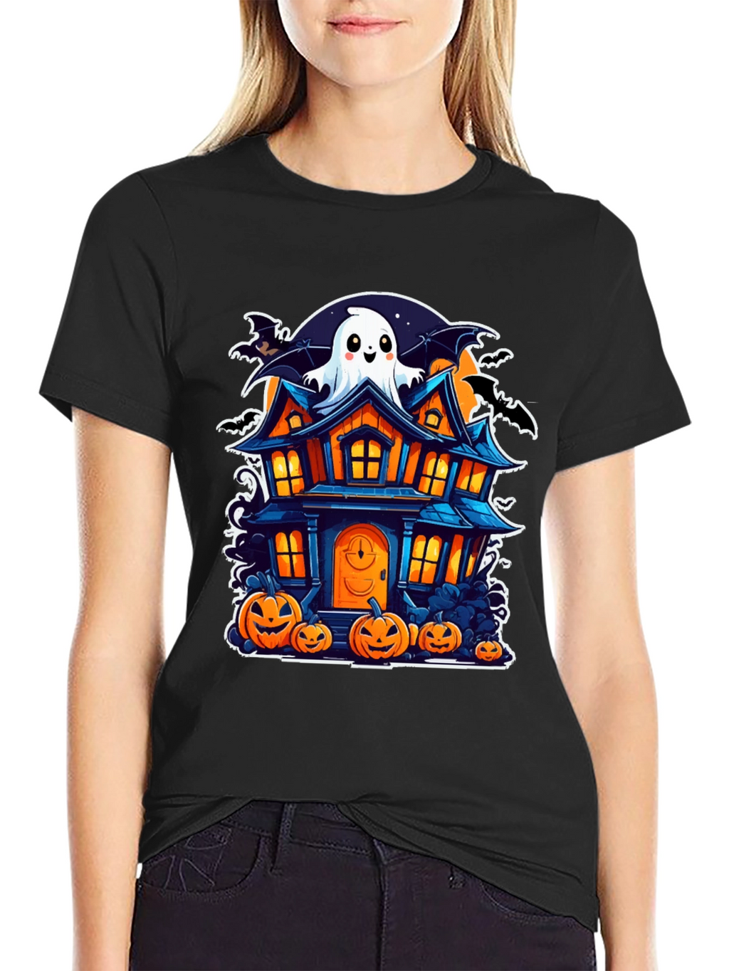 Halloween Haunted House Graphic Tee