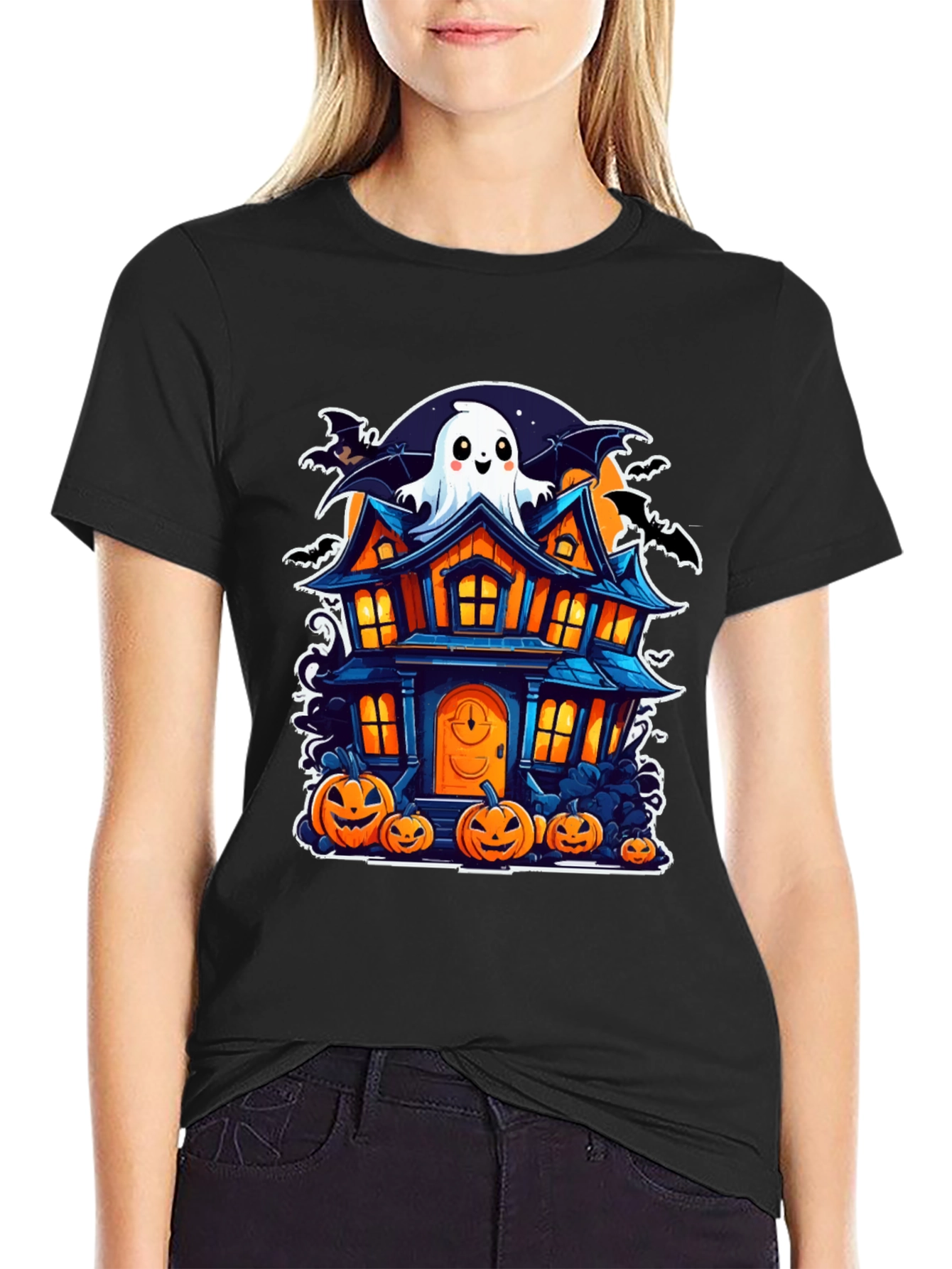 Halloween Haunted House Graphic Tee
