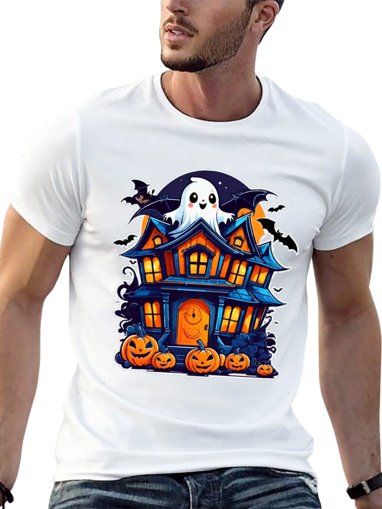 Halloween Haunted House Graphic Tee
