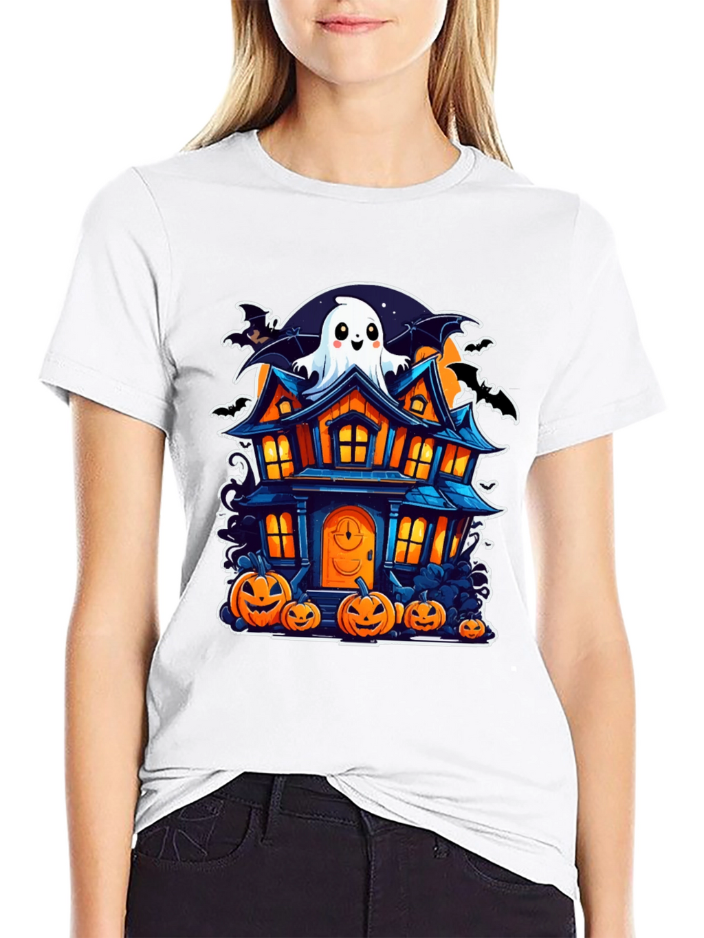 Halloween Haunted House Graphic Tee