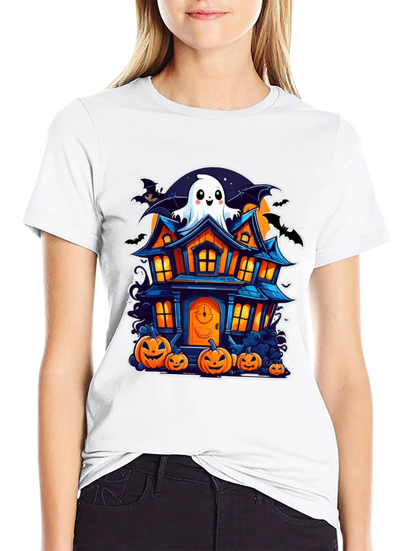 Halloween Haunted House Graphic Tee