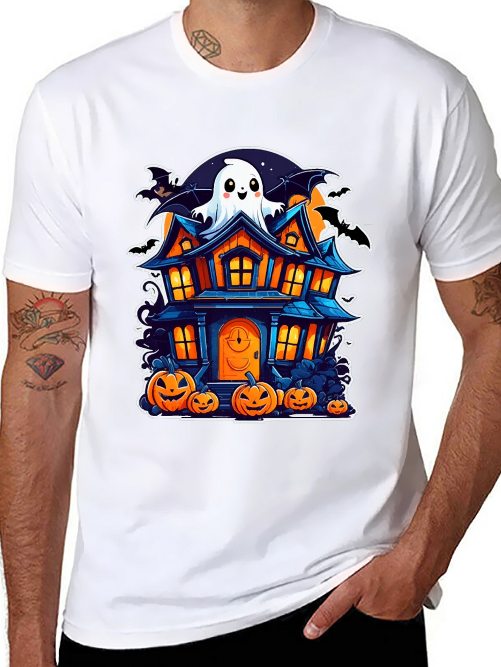 Halloween Haunted House Graphic Tee