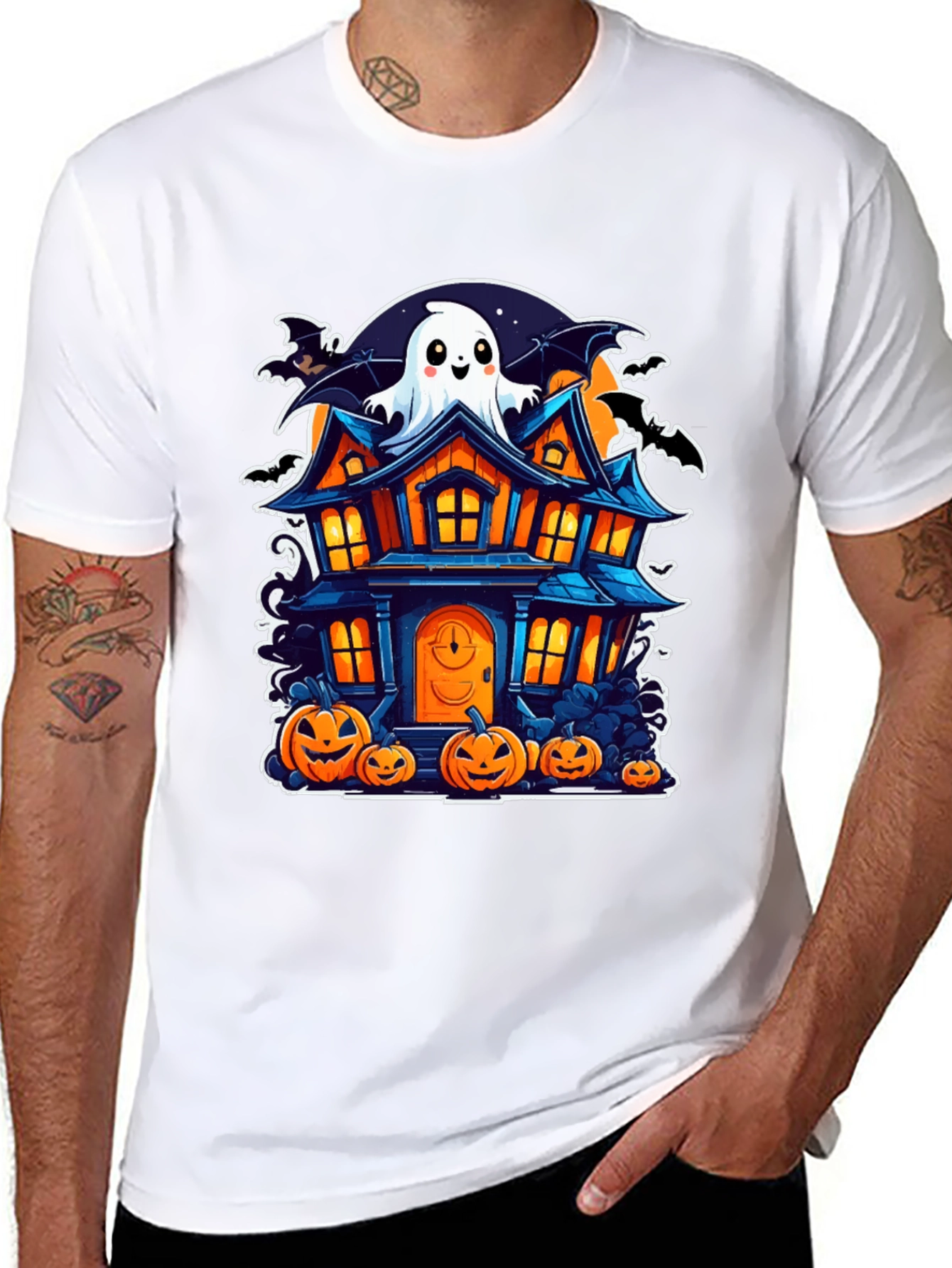 Halloween Haunted House Graphic Tee