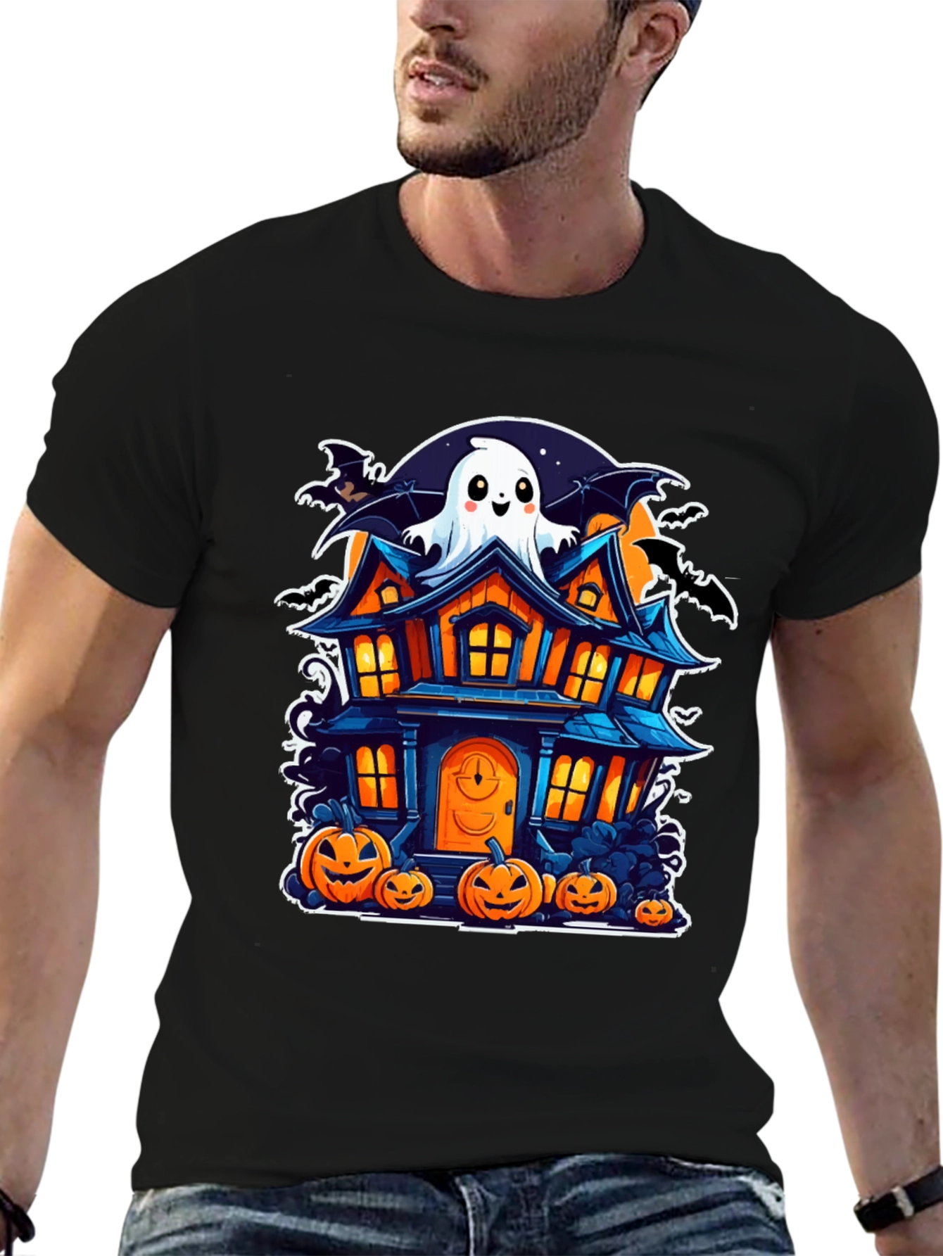 Halloween Haunted House Graphic Tee