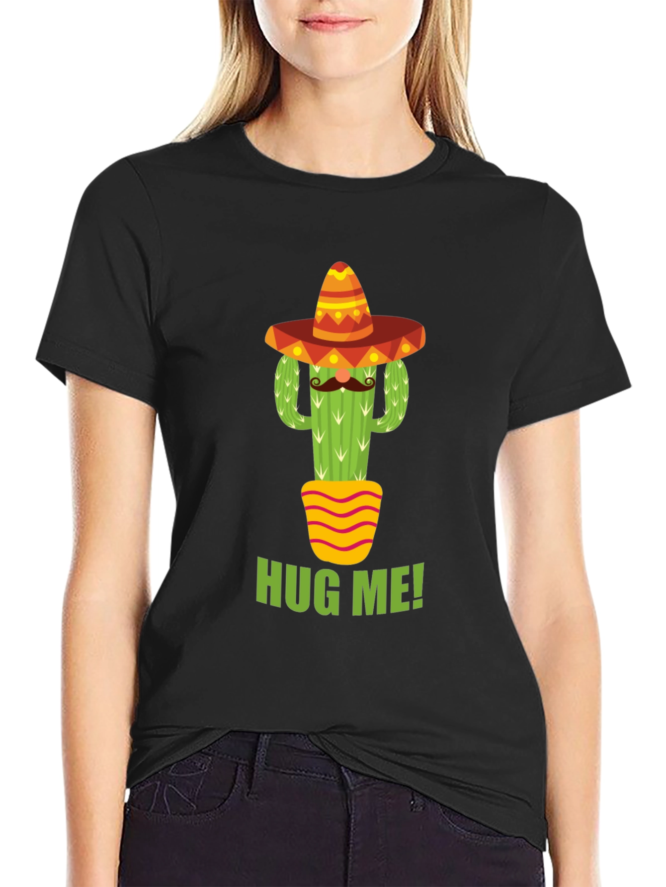 Cactus Hug Me! T-Shirt - Quirky Graphic Tee
