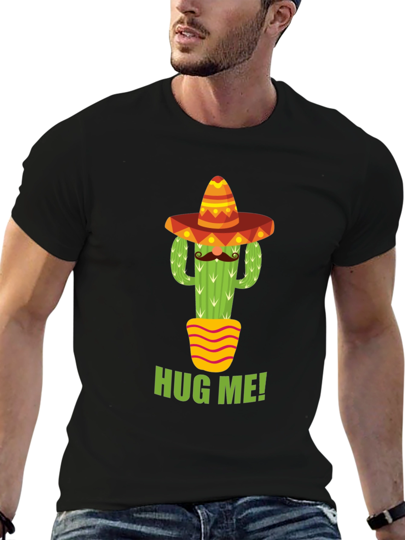Cactus Hug Me! T-Shirt - Quirky Graphic Tee