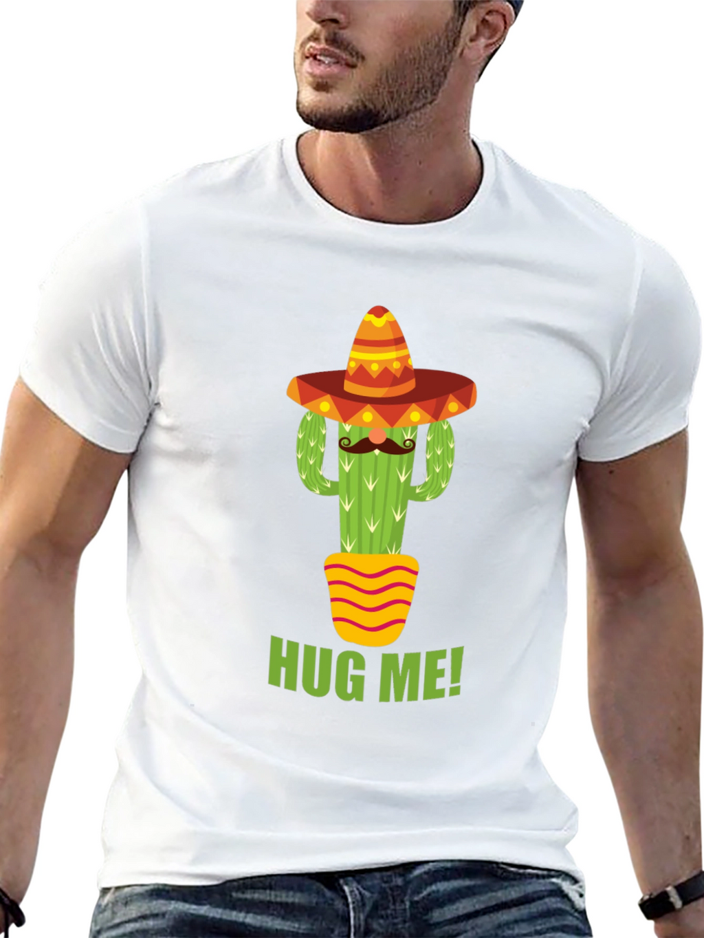 Cactus Hug Me! T-Shirt - Quirky Graphic Tee