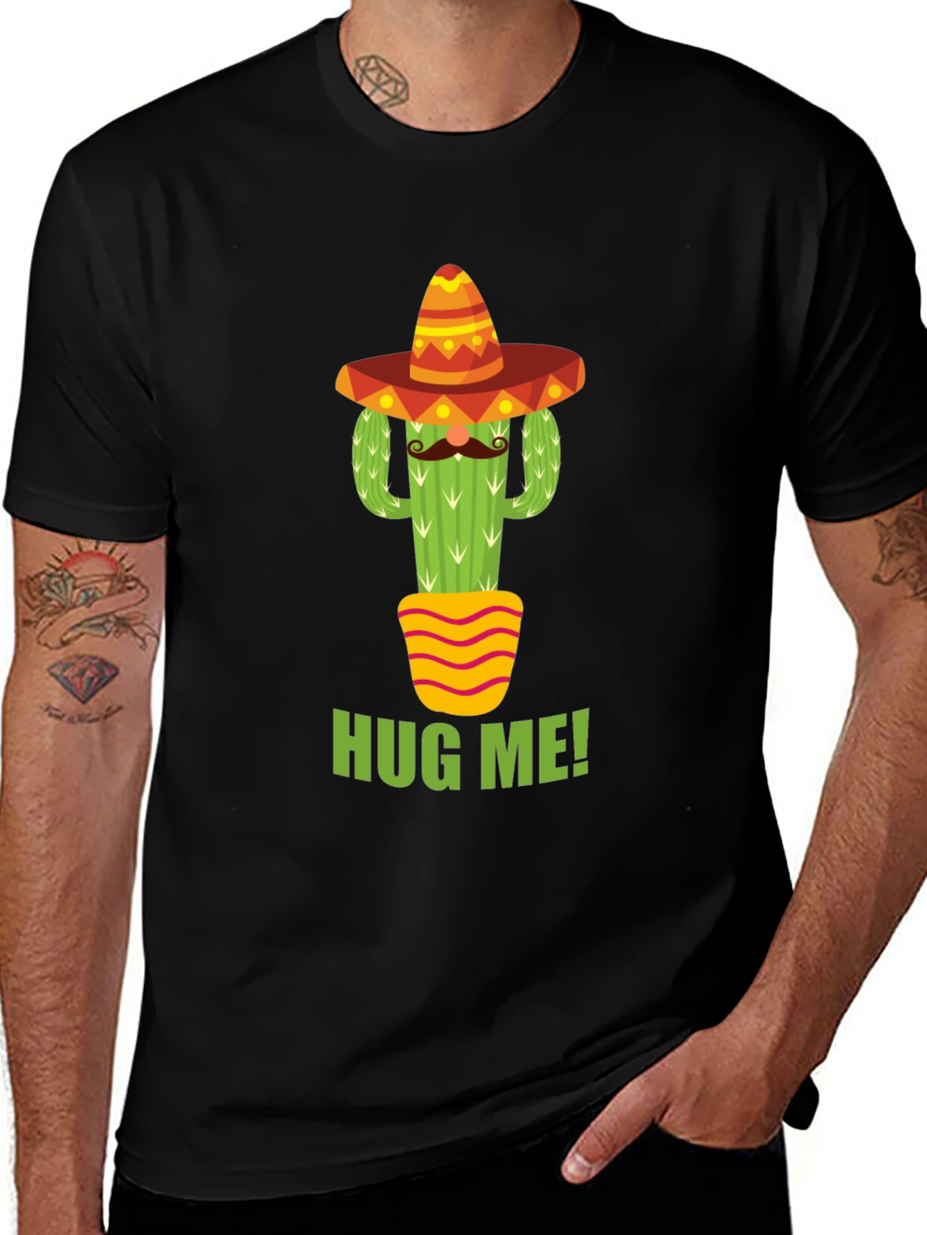 Cactus Hug Me! T-Shirt - Quirky Graphic Tee