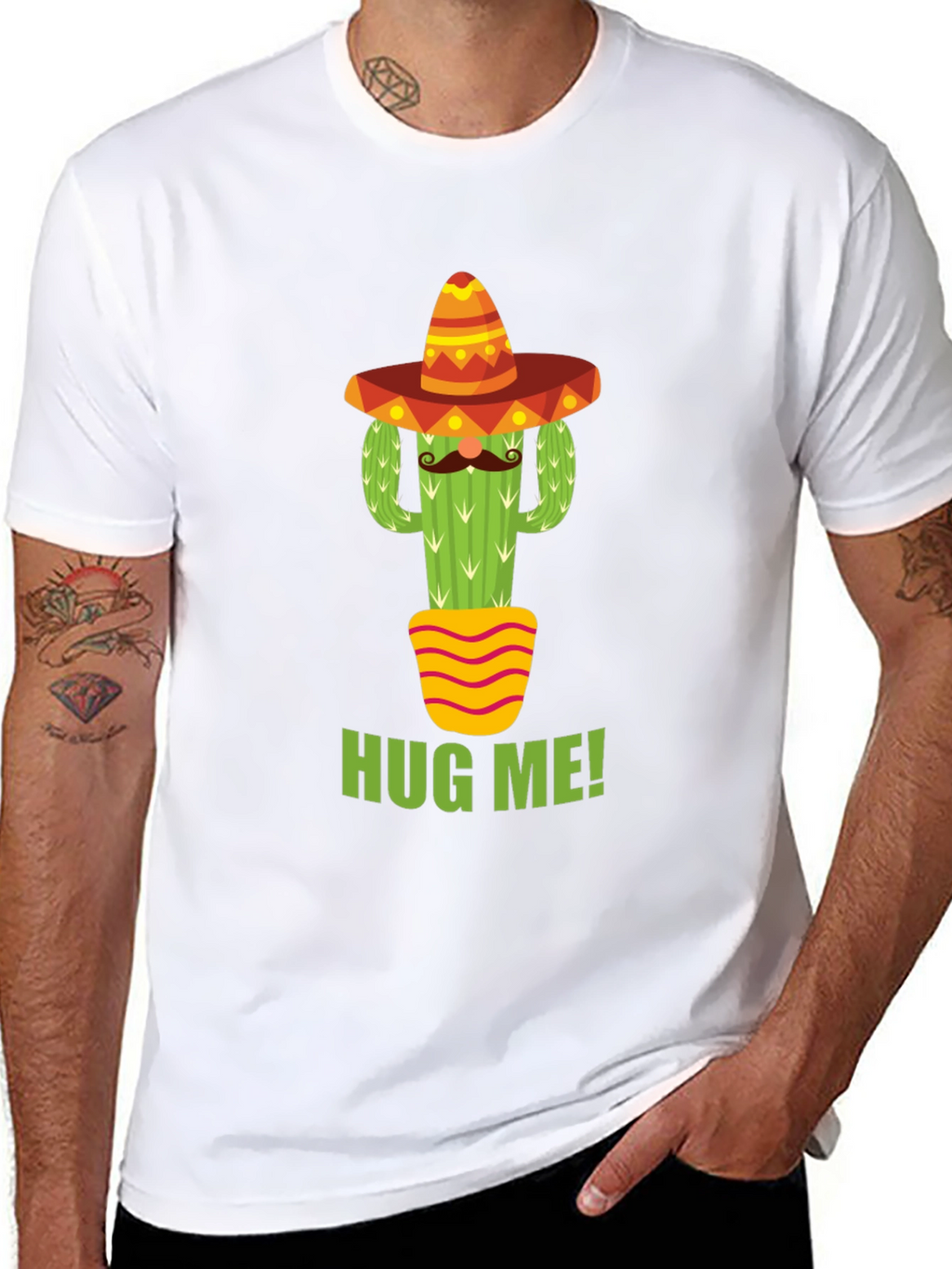 Cactus Hug Me! T-Shirt - Quirky Graphic Tee