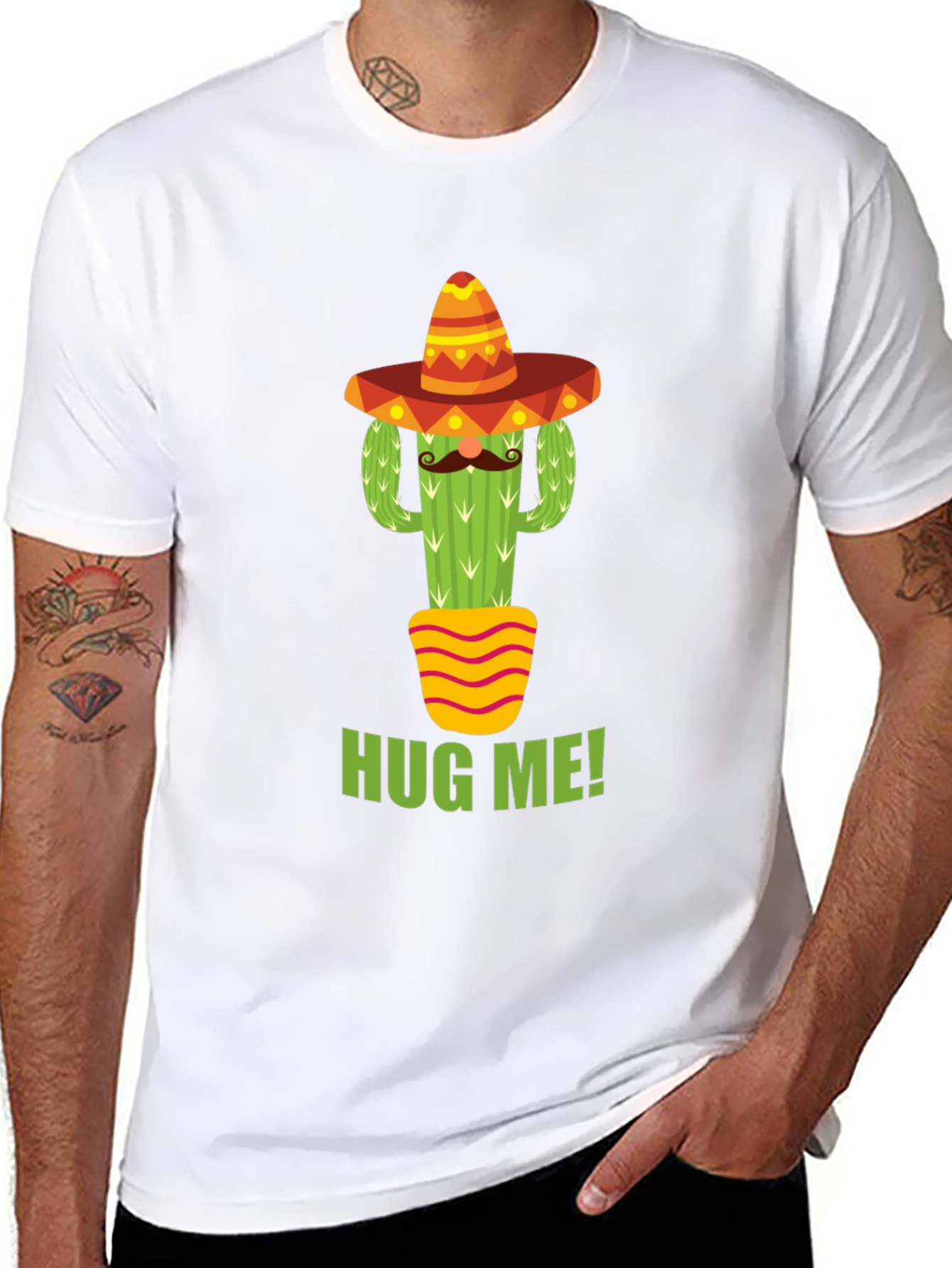 Cactus Hug Me! T-Shirt - Quirky Graphic Tee