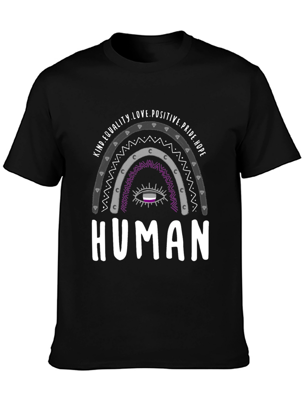 Asexual Pride Rainbow Human T-Shirt