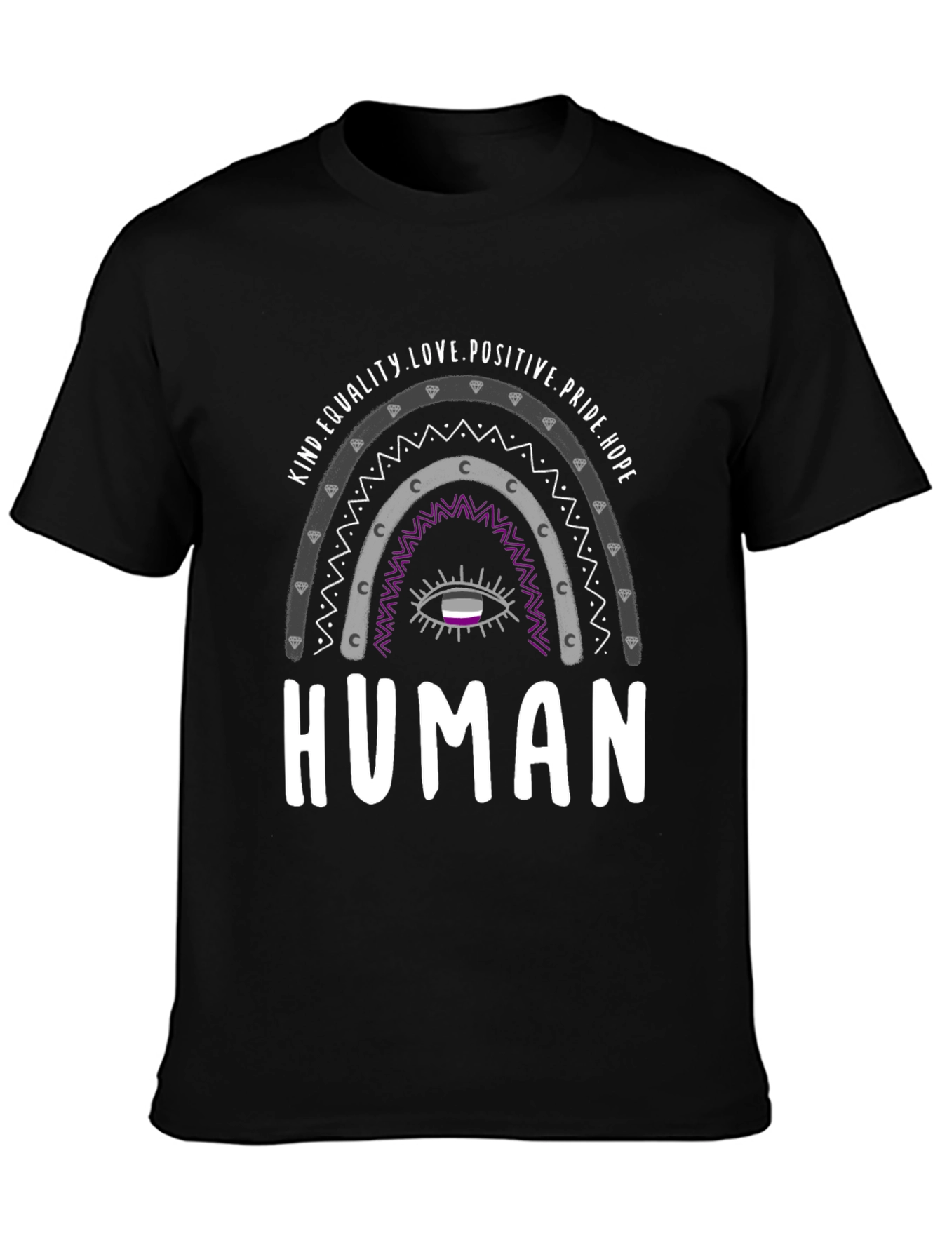 Asexual Pride Rainbow Human T-Shirt