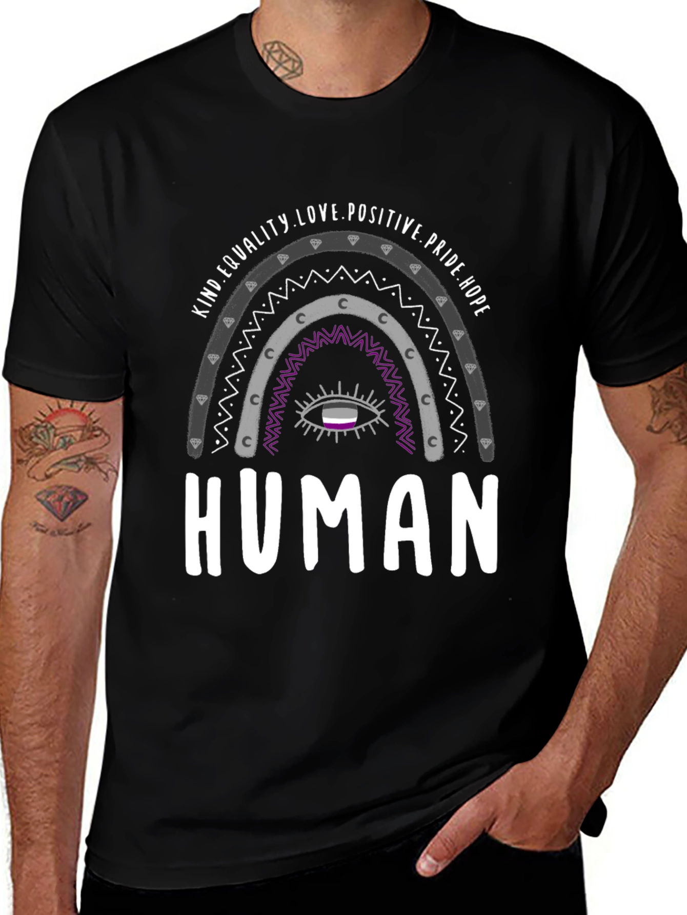 Asexual Pride Rainbow Human T-Shirt
