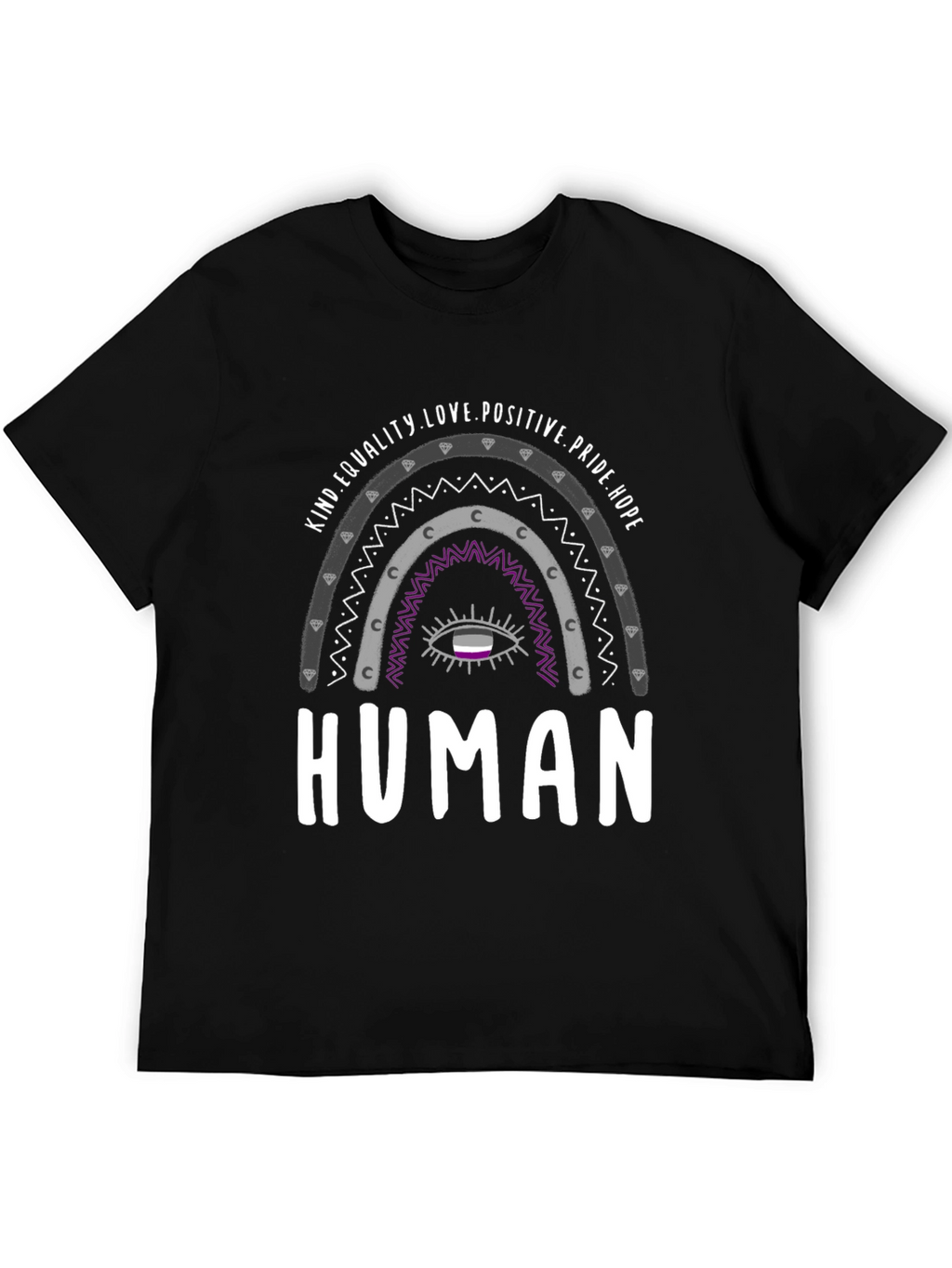 Asexual Pride Rainbow Human T-Shirt