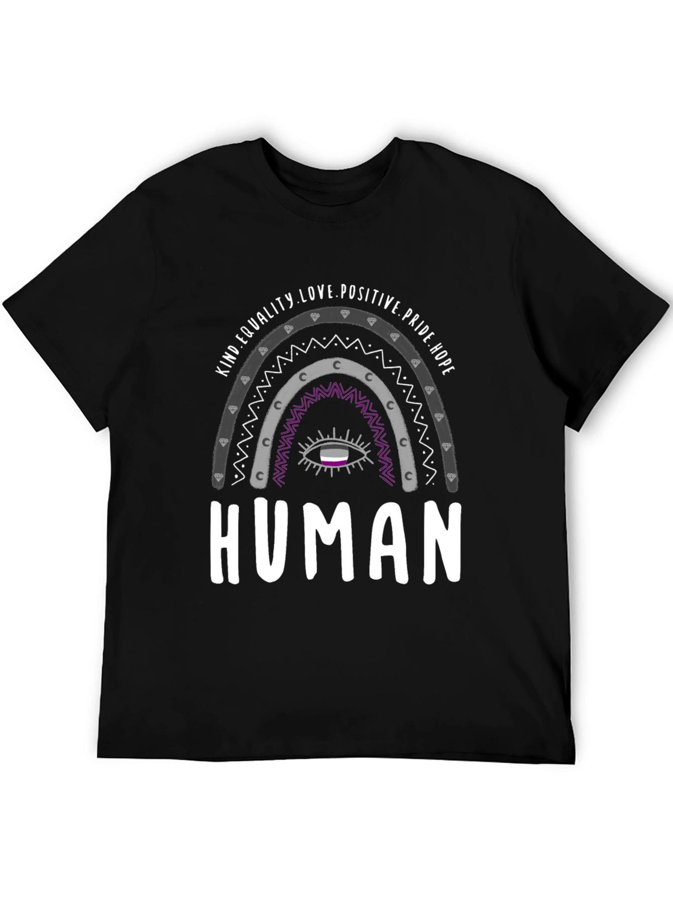 Asexual Pride Rainbow Human T-Shirt