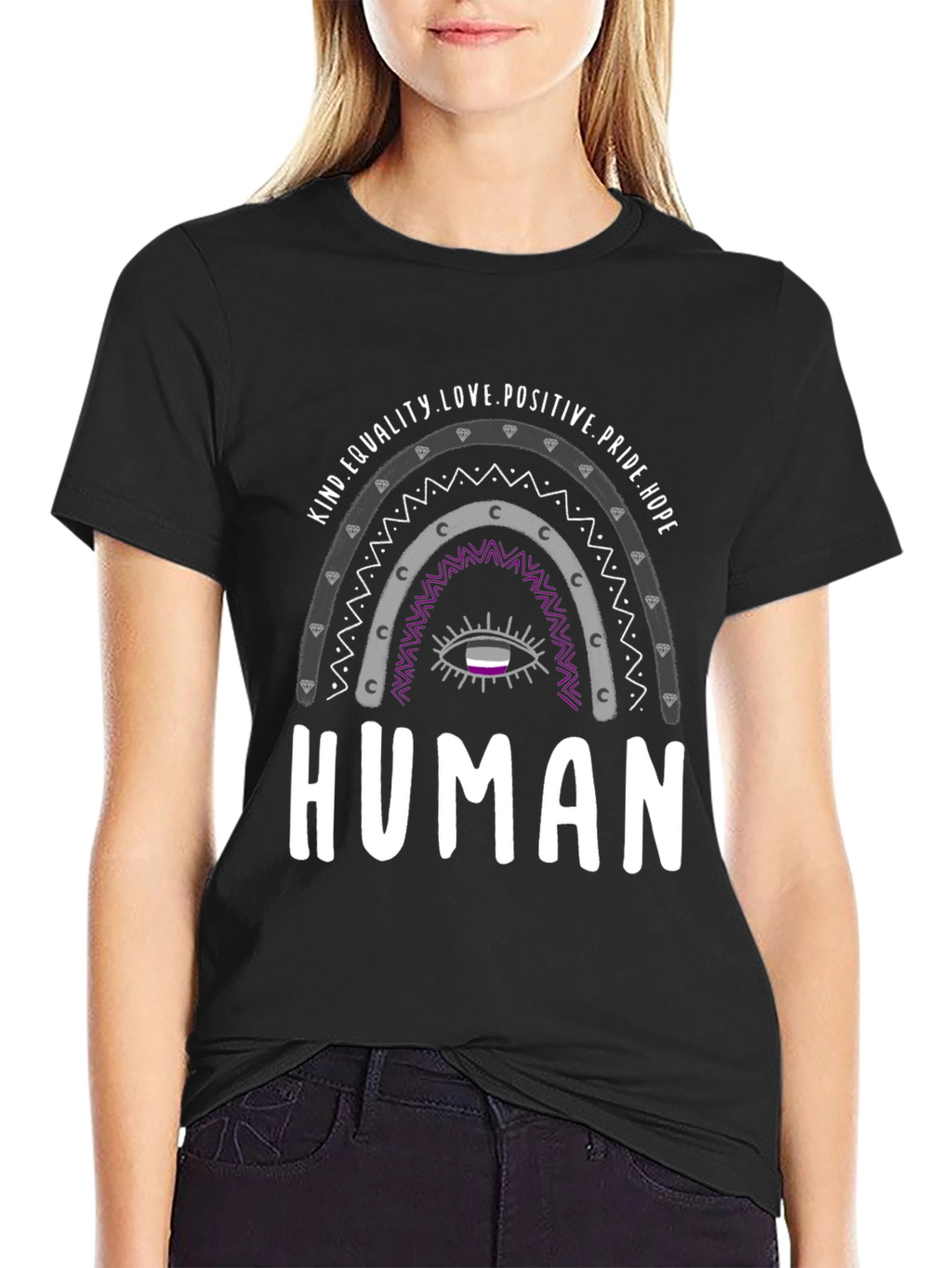 Asexual Pride Rainbow Human T-Shirt