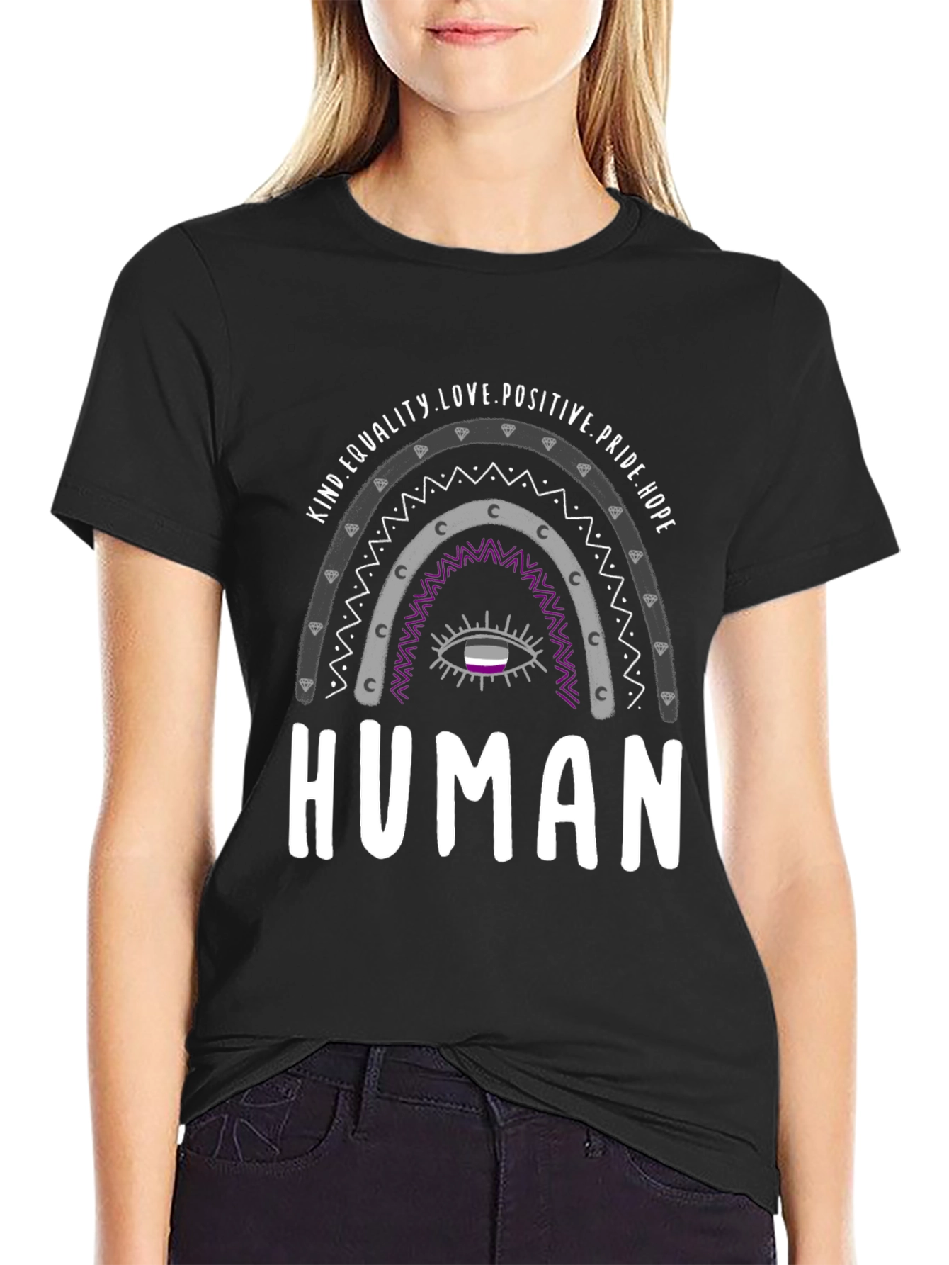 Asexual Pride Rainbow Human T-Shirt