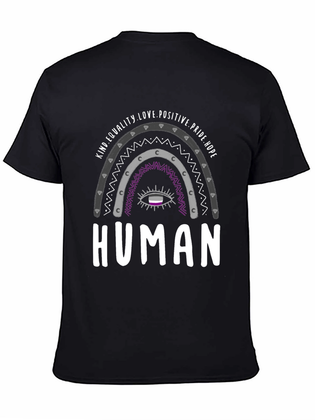 Asexual Pride Rainbow Human T-Shirt