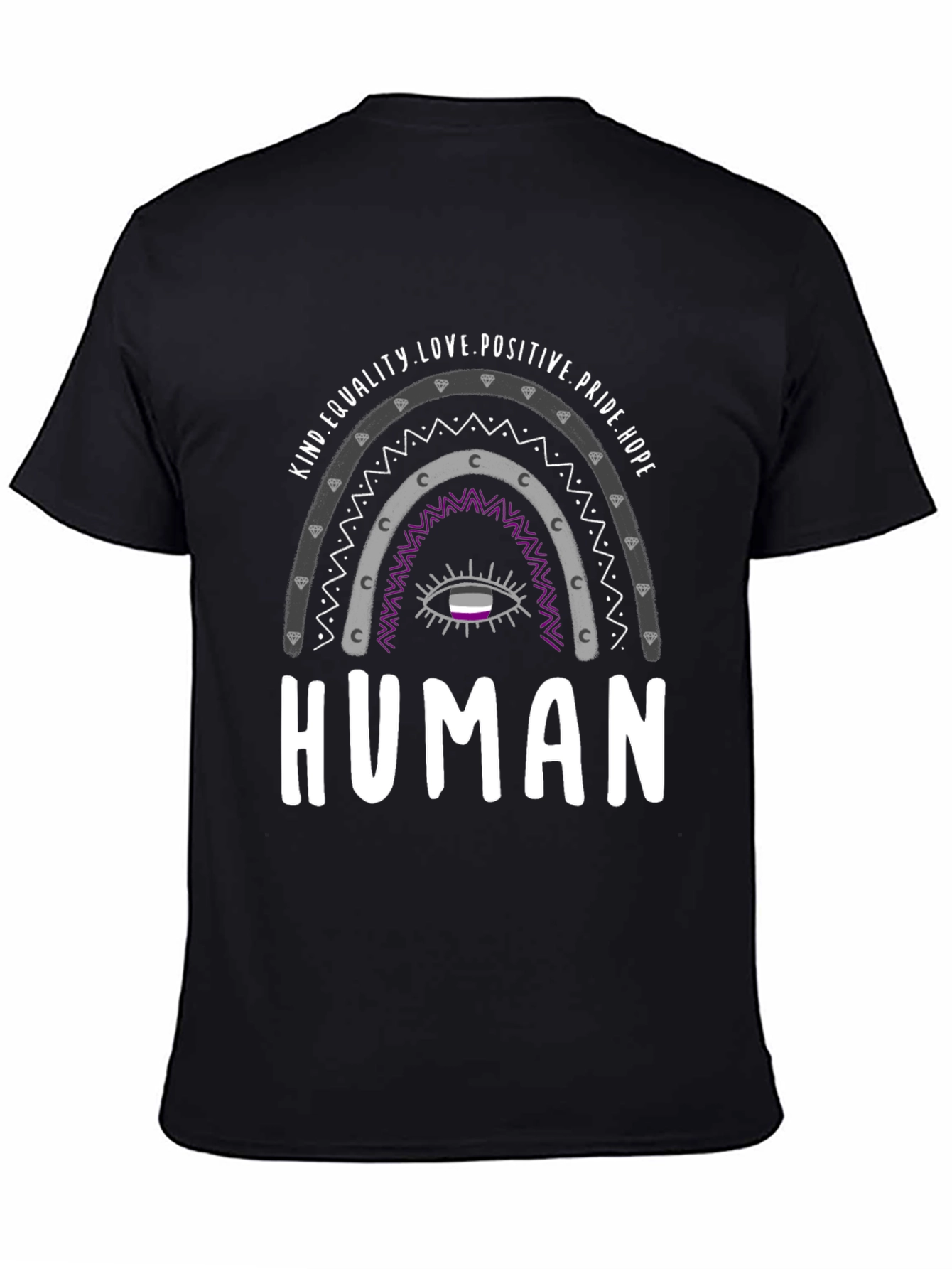 Asexual Pride Rainbow Human T-Shirt