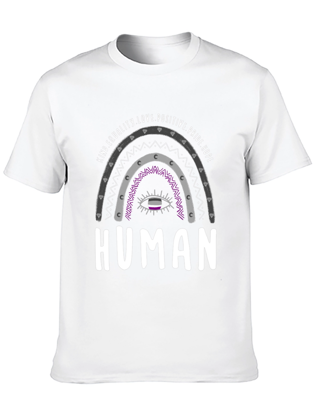 Asexual Pride Rainbow Human T-Shirt