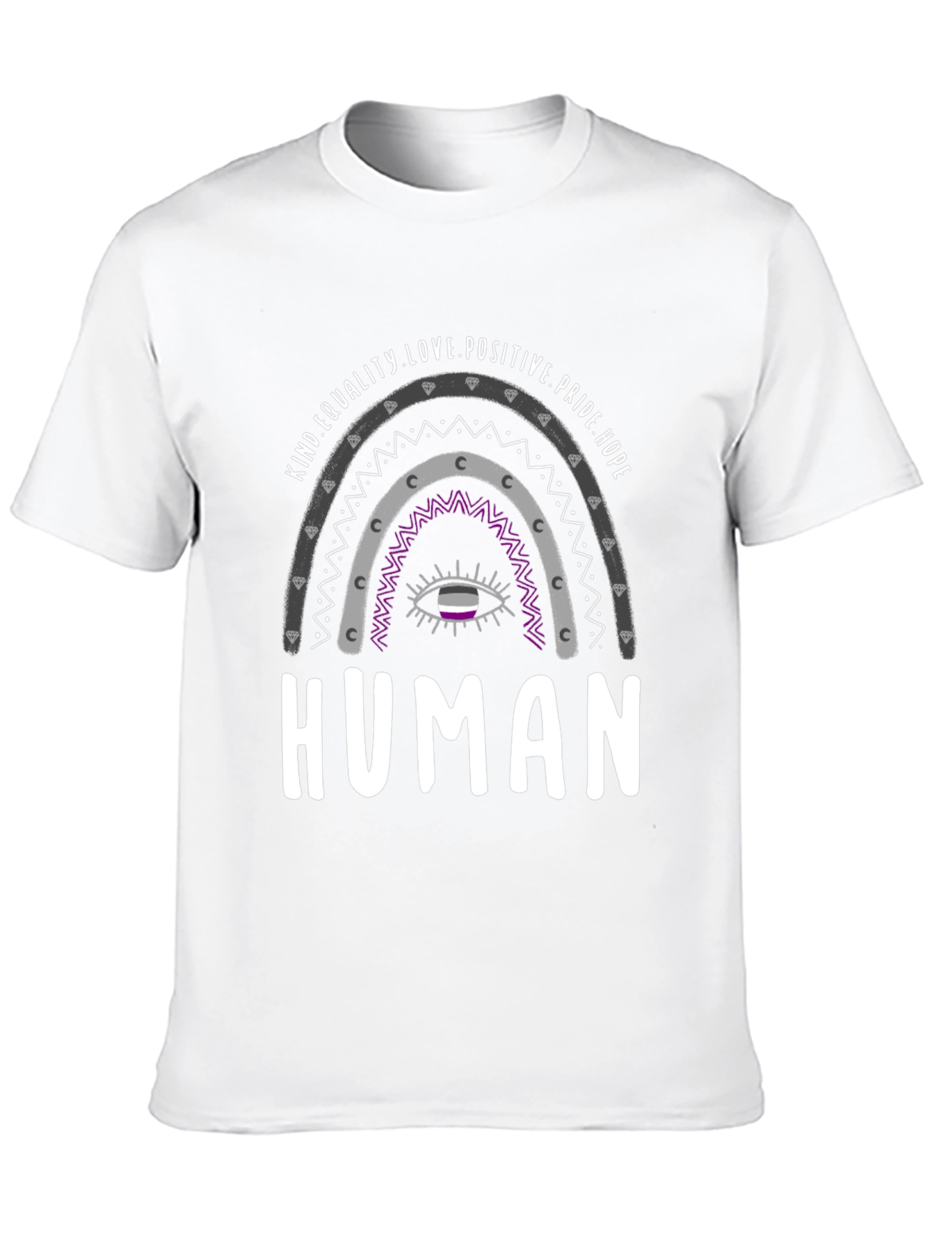 Asexual Pride Rainbow Human T-Shirt