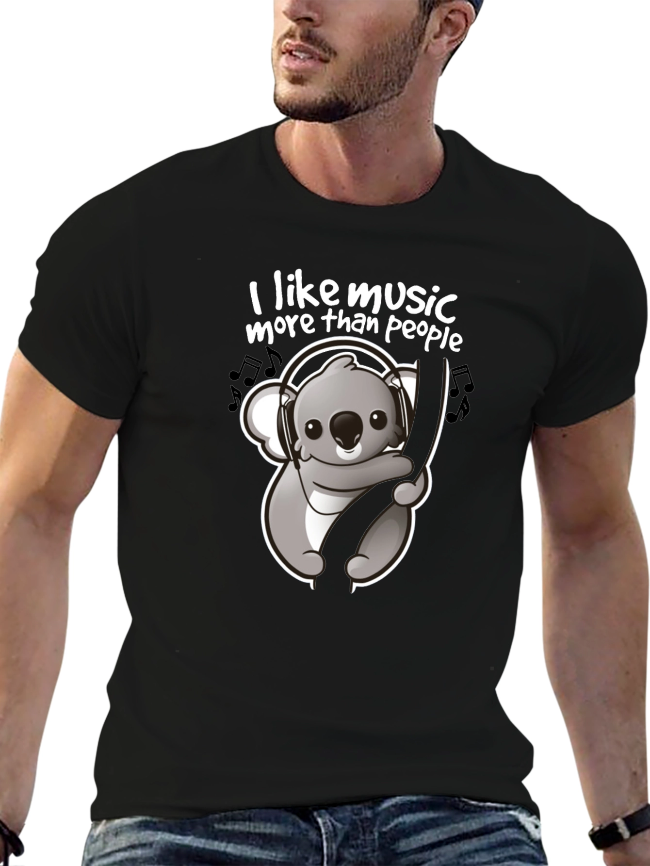 Music Lover Koala T-Shirt - Cute Animal Graphic Tee