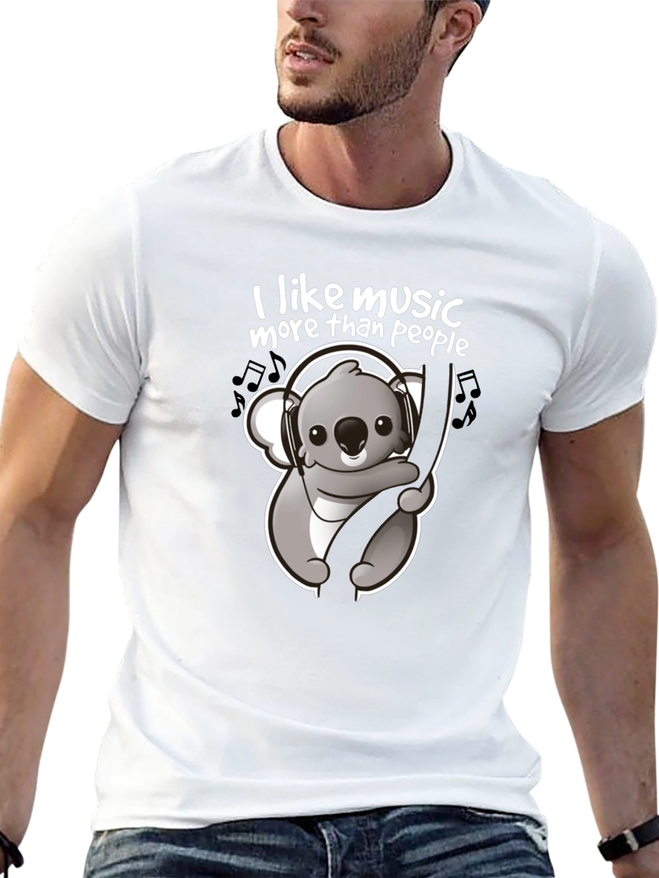 Music Lover Koala T-Shirt - Cute Animal Graphic Tee