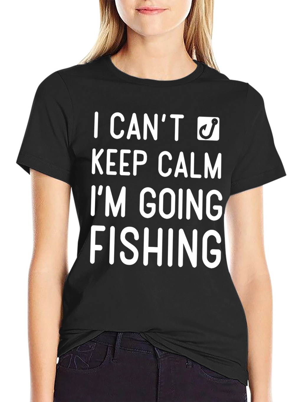 I Cant Keep Calm Im Going Fishing Black T-Shirt