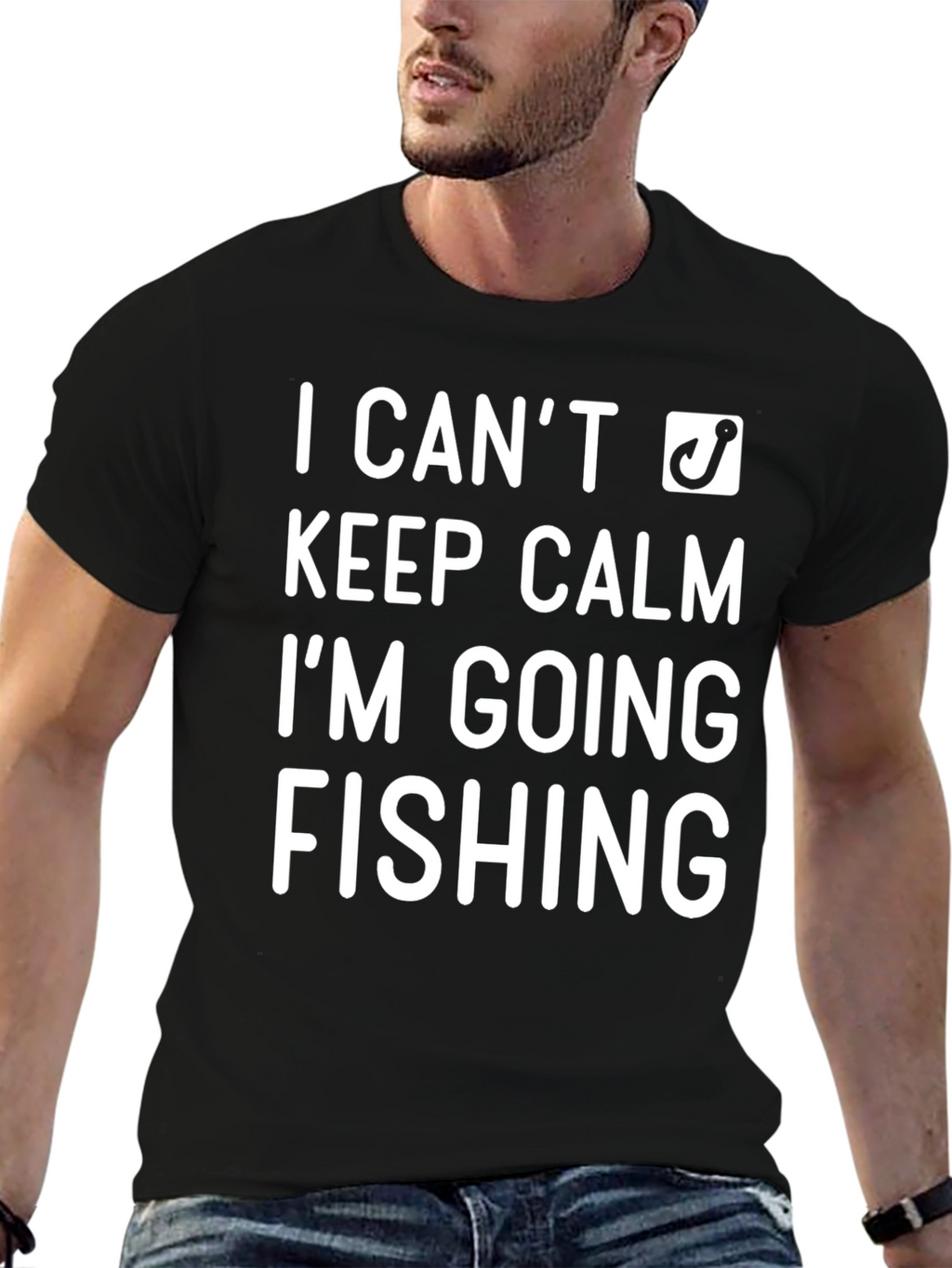 I Cant Keep Calm Im Going Fishing Black T-Shirt