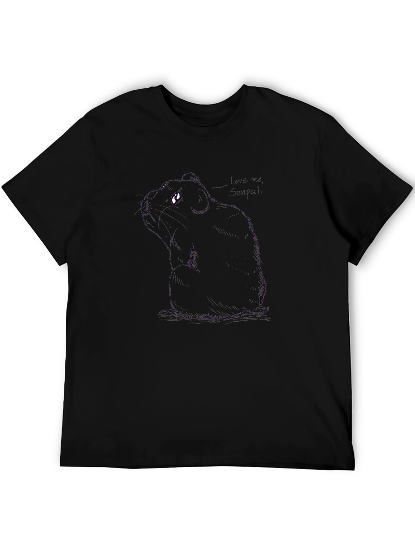 Black T-Shirt with Guinea Pig Design