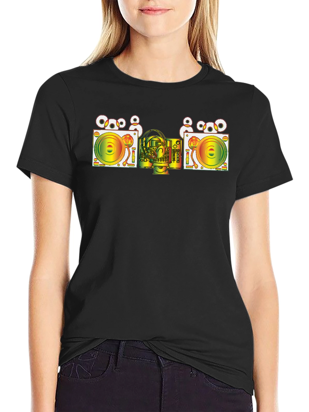DJ Turntable Graphic T-Shirt - Cool Music Lover Tee