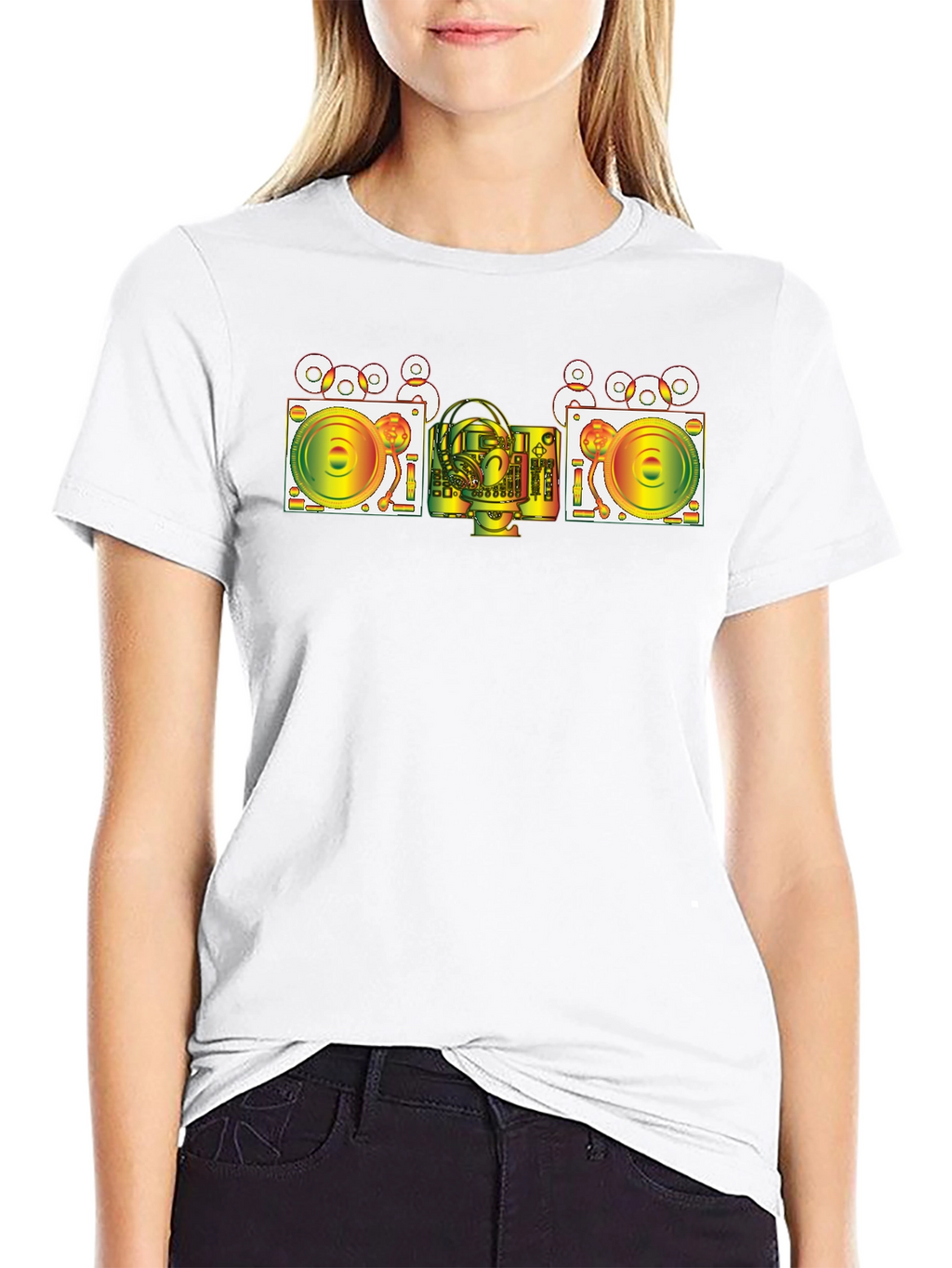 DJ Turntable Graphic T-Shirt - Cool Music Lover Tee