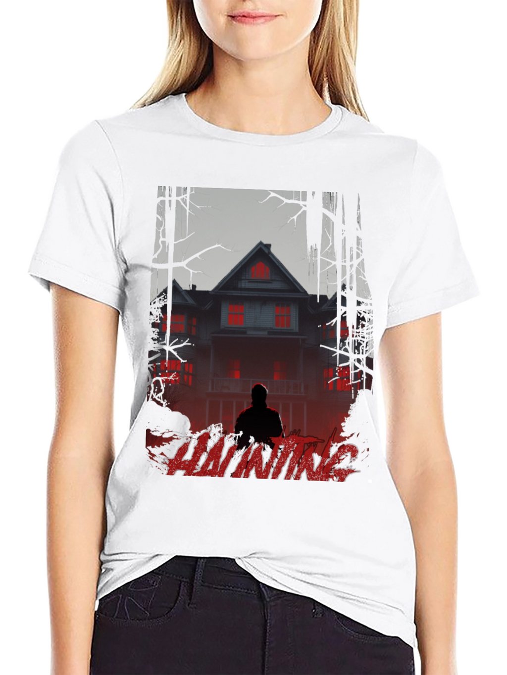 Haunting Graphic T-Shirt - Spooky Season Apparel
