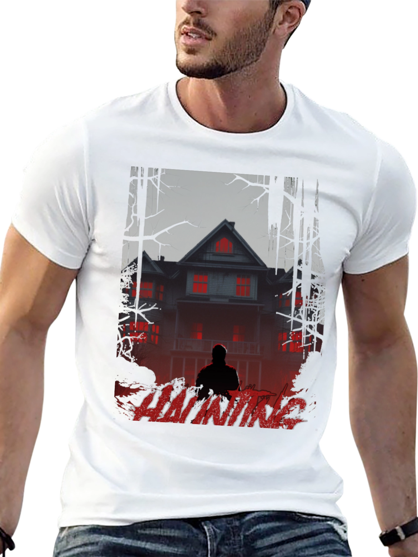 Haunting Graphic T-Shirt - Spooky Season Apparel