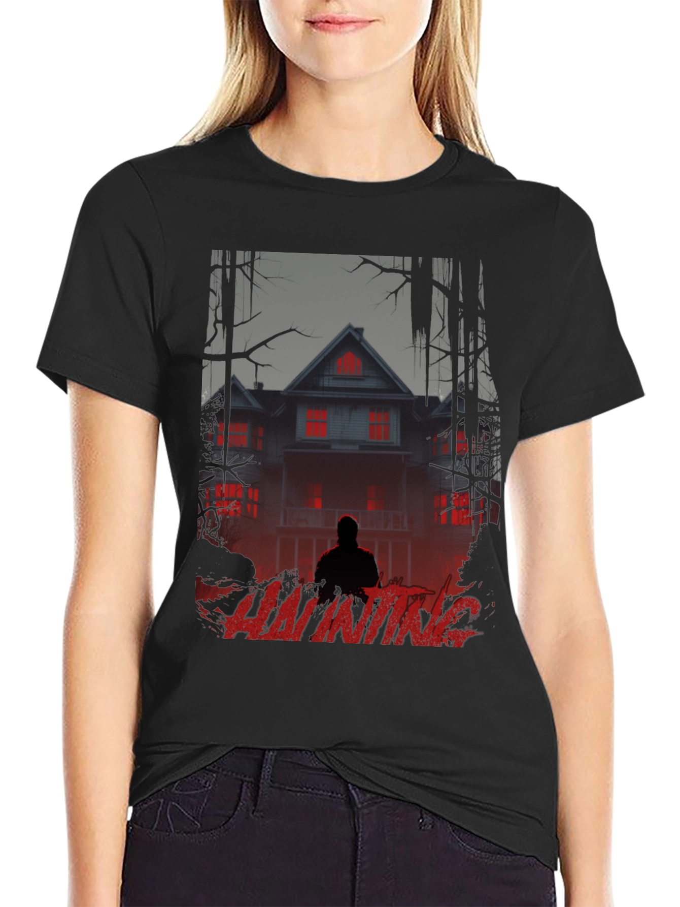Haunting Graphic T-Shirt - Spooky Season Apparel
