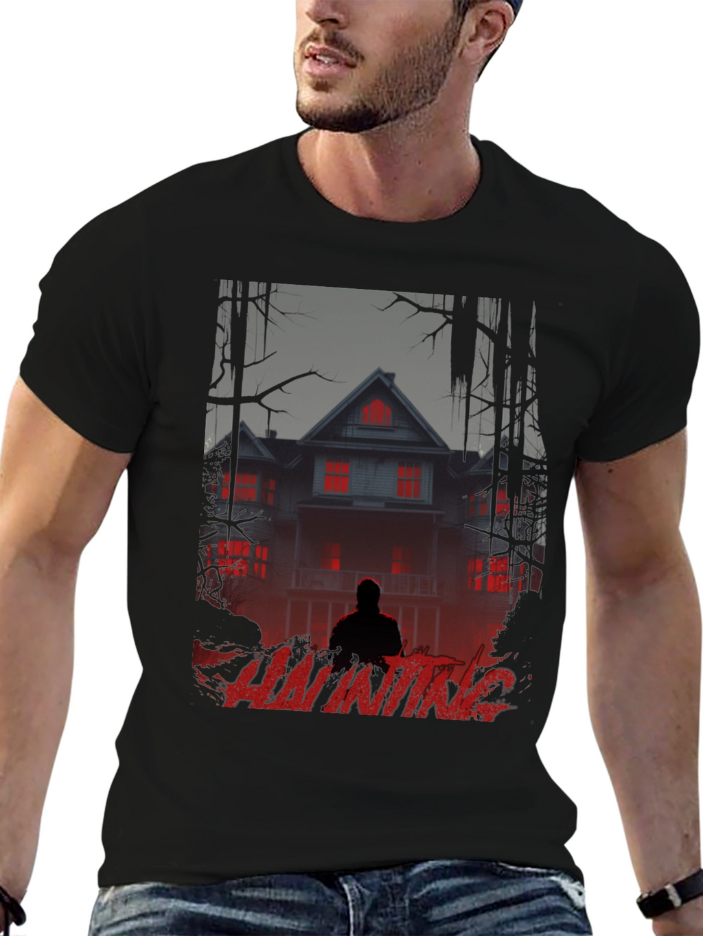 Haunting Graphic T-Shirt - Spooky Season Apparel