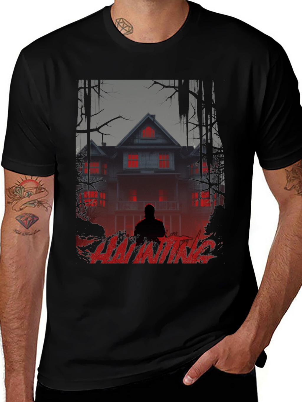 Haunting Graphic T-Shirt - Spooky Season Apparel