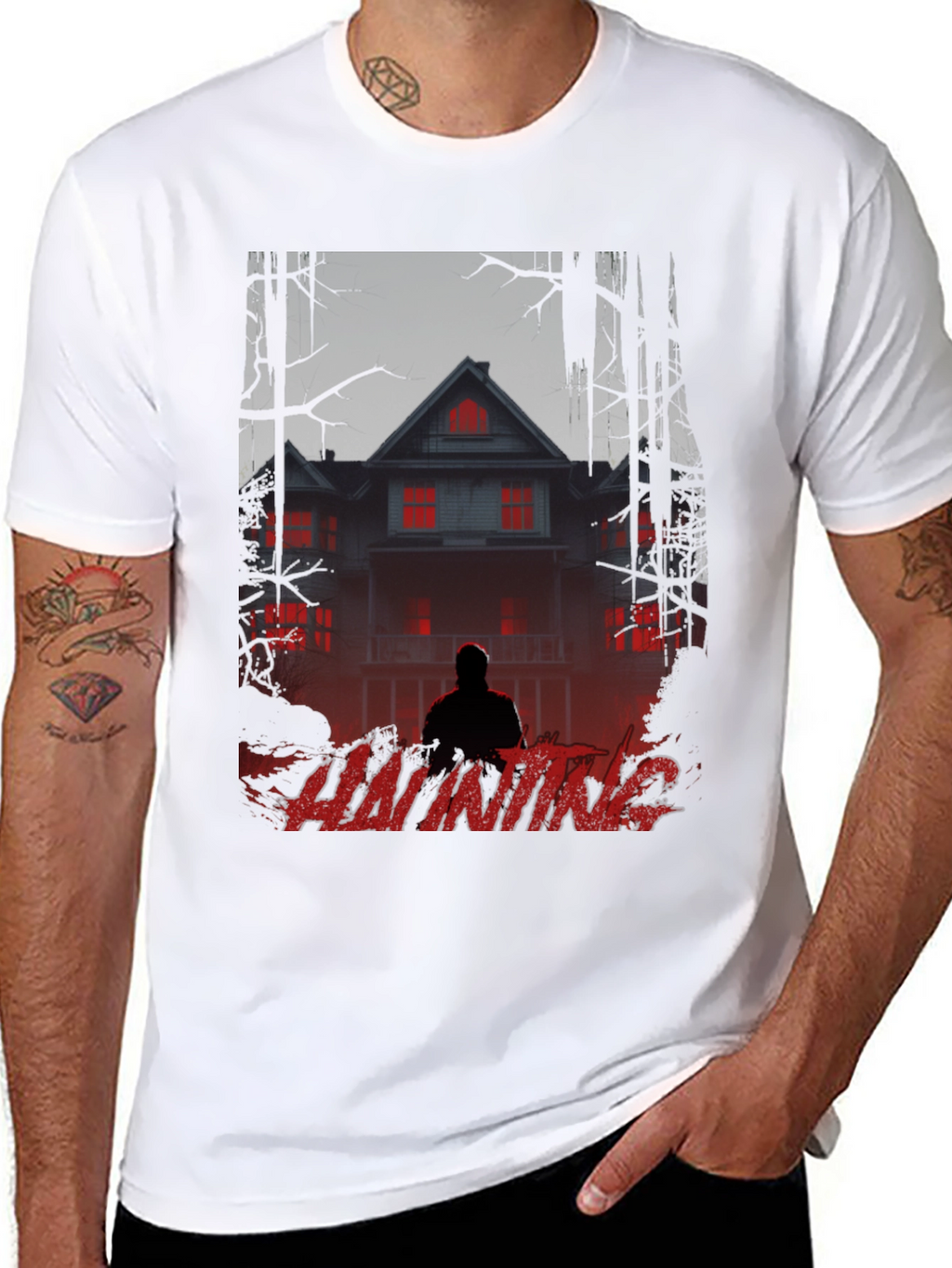 Haunting Graphic T-Shirt - Spooky Season Apparel