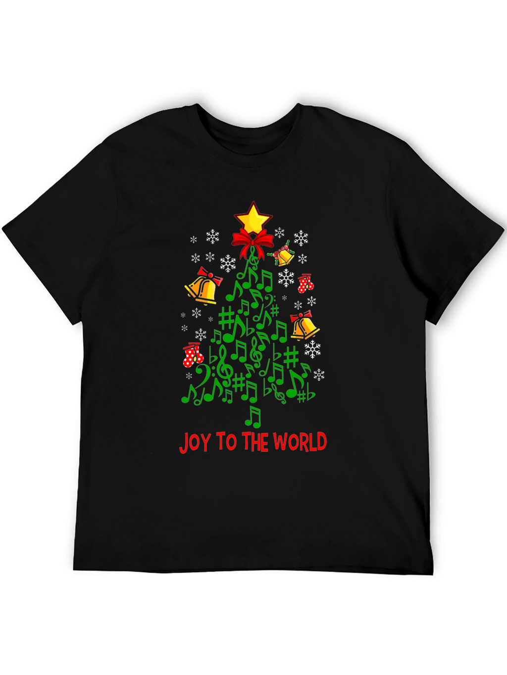Festive Music Notes Christmas Tree T-Shirt